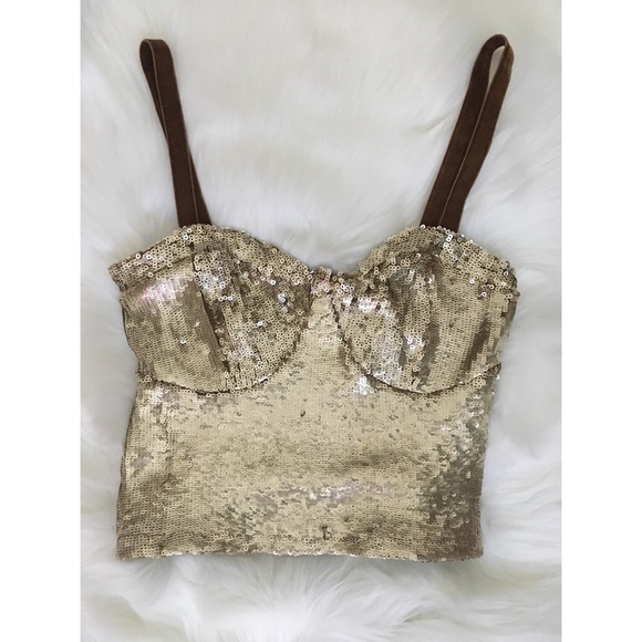 Free People Tops - NWOT FREE PEOPLE River Of Stars Sequin Crop Top XS